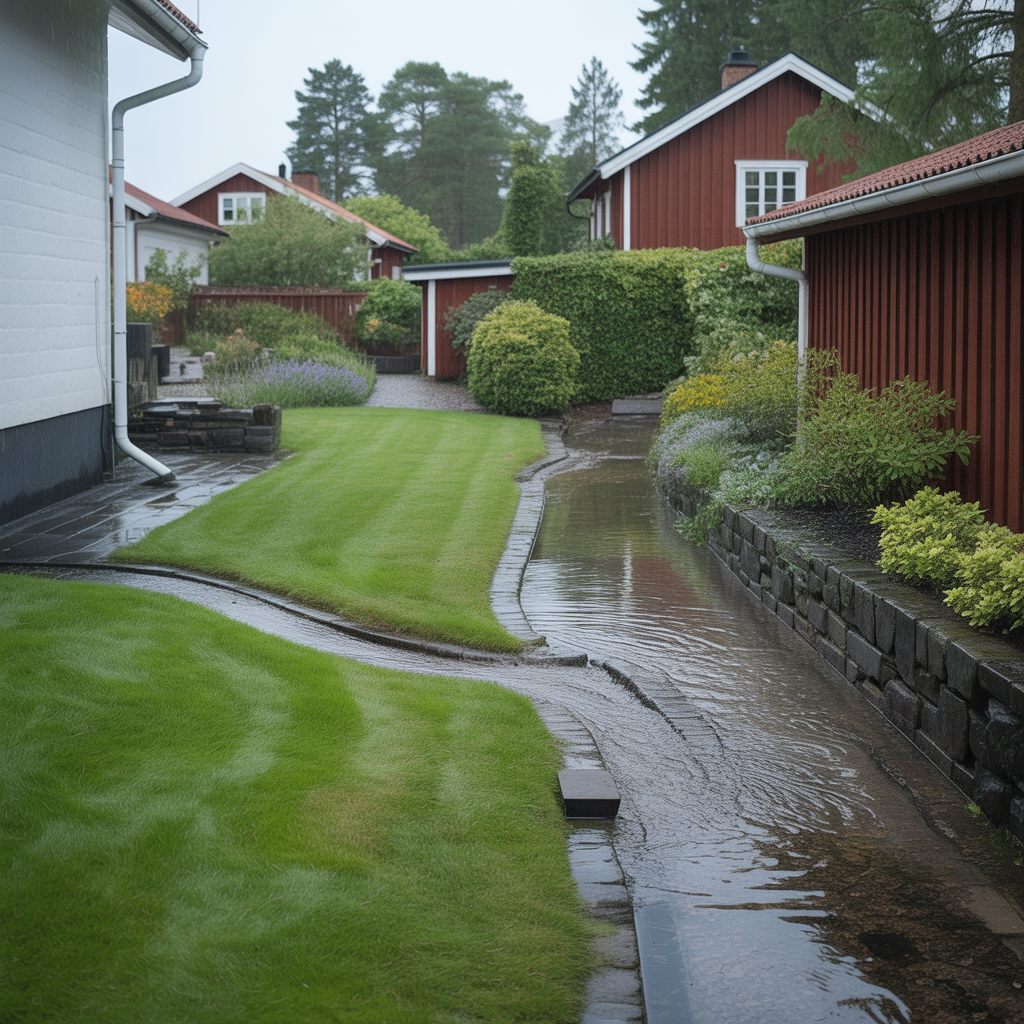 9.Sa undviker du vattenansamlingar pa tomten efter kraftigt regn