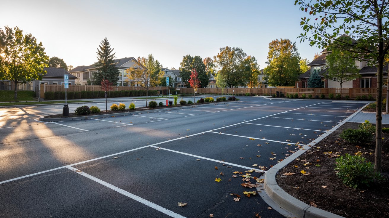 Linjemalning av parkering asfalt 3