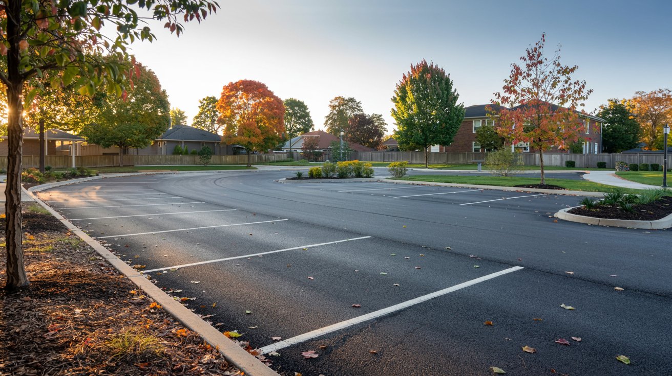 Linjemalning av parkering asfalt 4